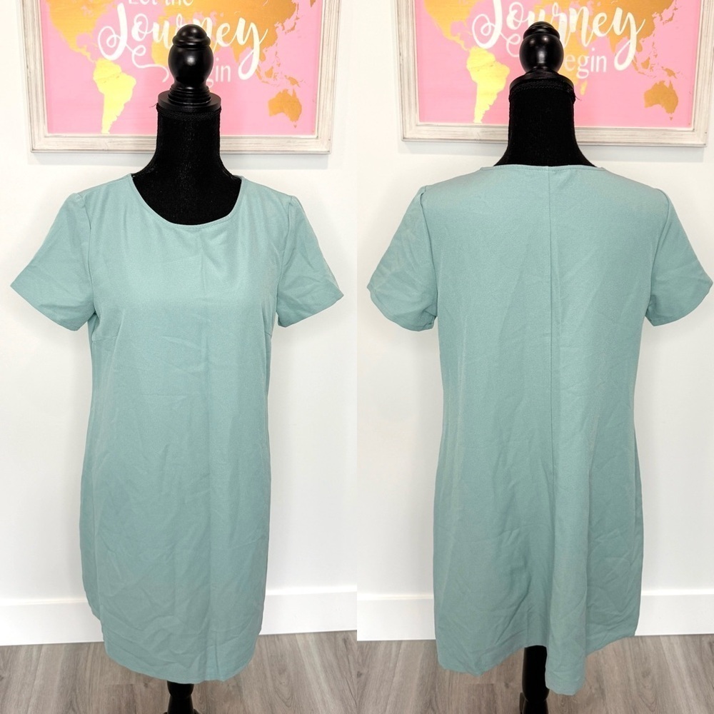 Shein Teal Short Sleeve Midi Dress (M)